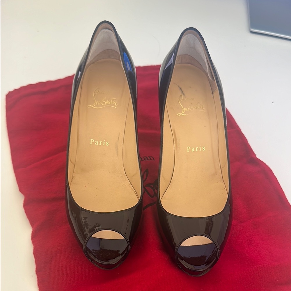 Christian Louboutin Black Peep Toe Heels